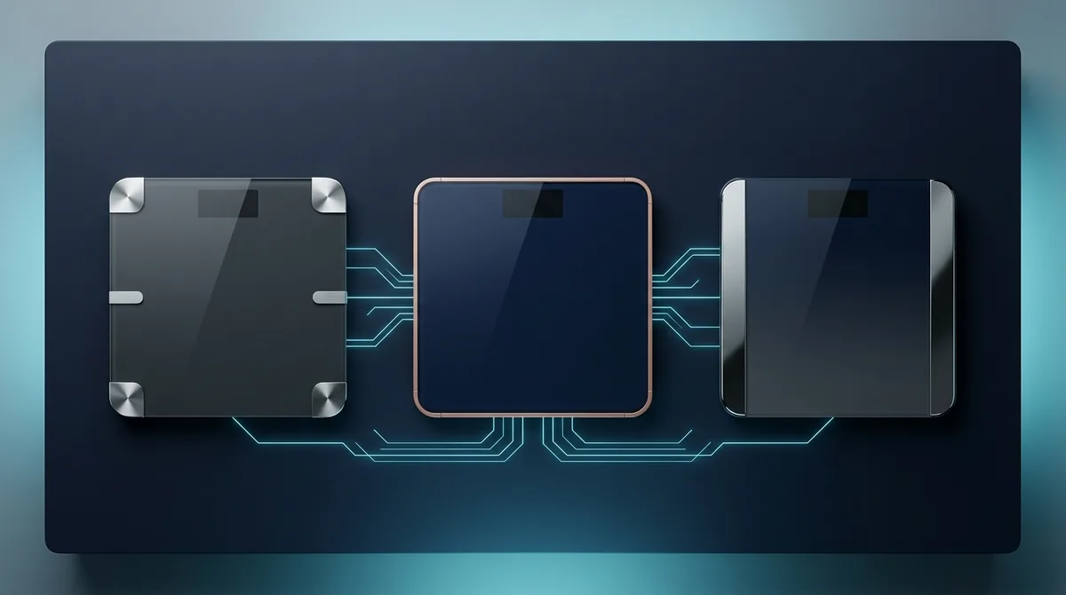 3台のスマート体重計を並べた比較イメージ